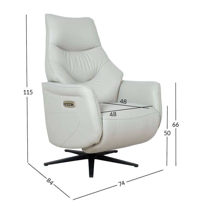 Reclinerlenestol Rosdal med elektrisk mekanisme - beige skinn - Møbler - Stoler - Lenestoler - Recliner