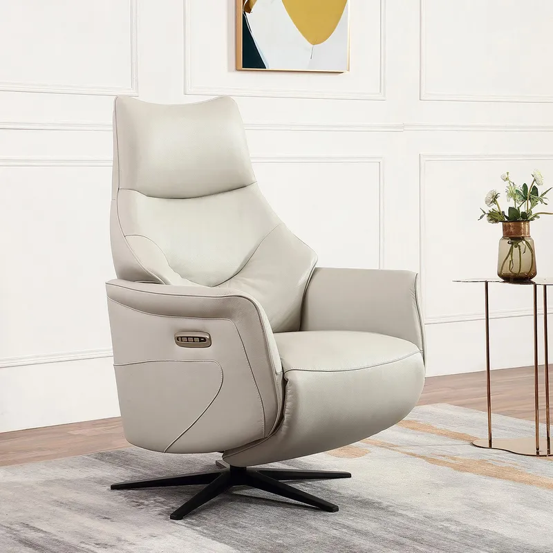 Reclinerlenestol Rosdal med elektrisk mekanisme - beige skinn - Møbler - Stoler - Lenestoler - Recliner