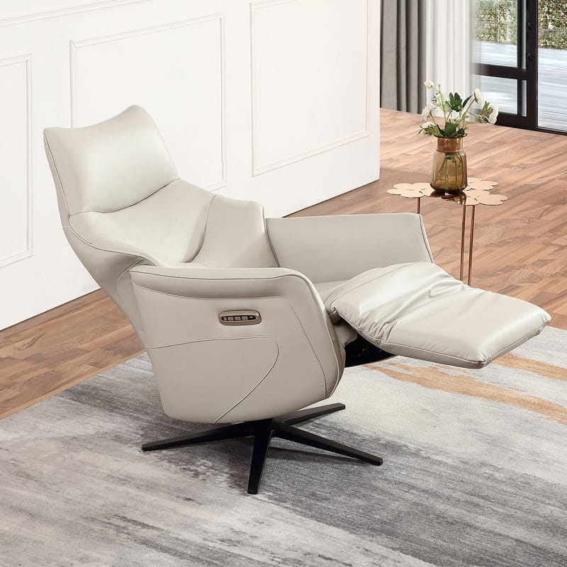Reclinerlenestol Rosdal med elektrisk mekanisme - beige skinn - Møbler - Stoler - Lenestoler - Recliner