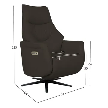 Reclinerlenestol Rosdal med elektrisk mekanisme - brunt skinn - Møbler - Stoler - Lenestoler - Recliner