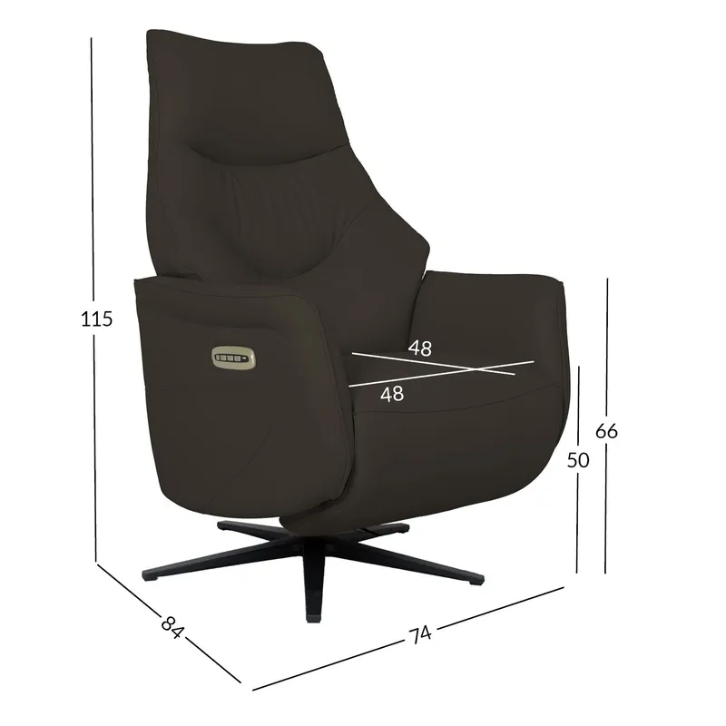 Reclinerlenestol Rosdal med elektrisk mekanisme - brunt skinn - Møbler - Stoler - Lenestoler - Recliner