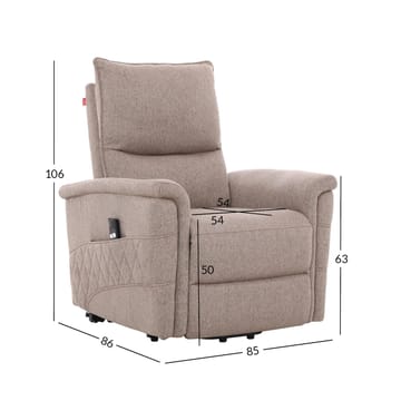 Reclinerlenestol Ulsten med elektrisk løftemekanisme - Beige - Møbler - Stoler - Lenestoler