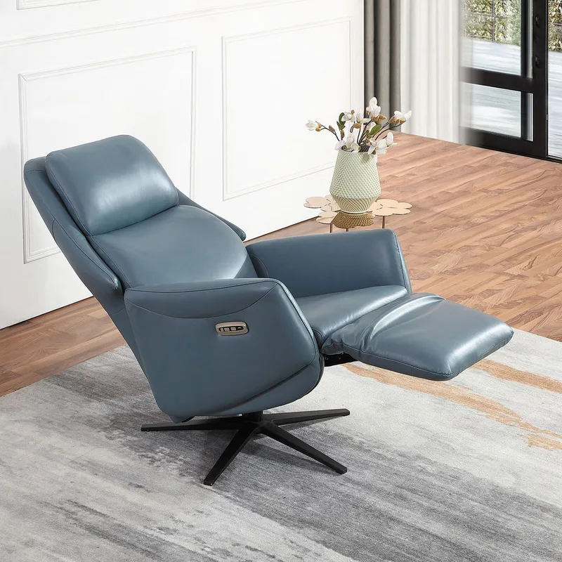 Reclinerlenestol Wikros med elektrisk mekanisme - blå - Møbler - Stoler - Lenestoler - Recliner