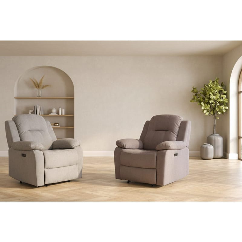 Reclinerlenestol Ylmark med elektrisk mekanisme - taupe - Møbler - Stoler - Lenestoler - Recliner
