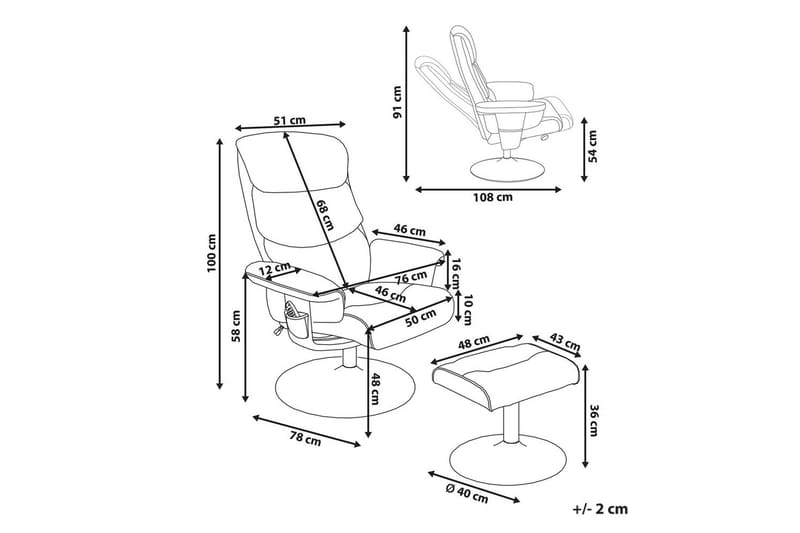 Reclinerstol Legend - Svart, Sølv - Møbler - Stoler - Lenestoler - Massasjestol