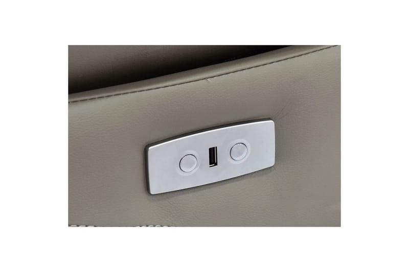 Reclinerstol Loft24 Lenestol Lannilis lysegrå, PU/tre/metall, elektrisk hvilestol Ljusgrå - Møbler - Stoler - Lenestoler - Recliner