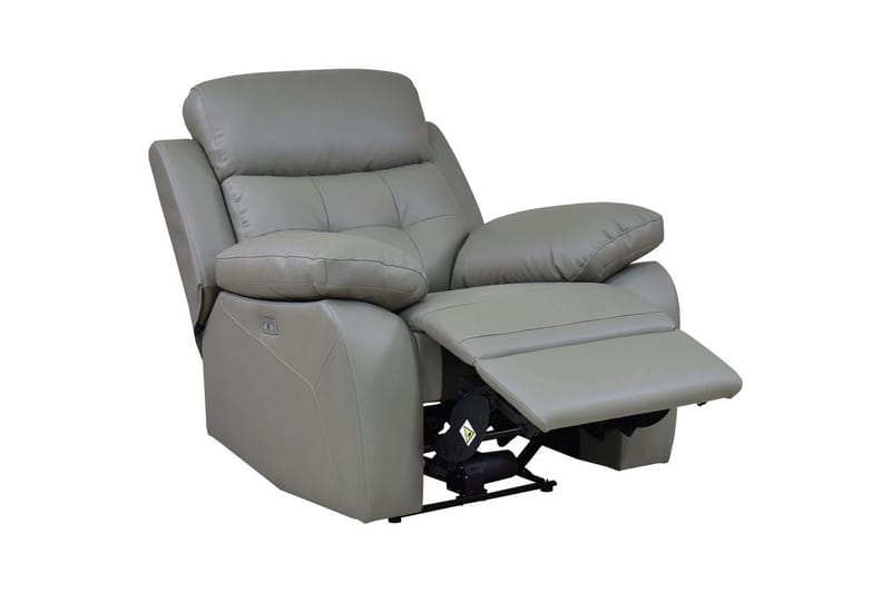 Reclinerstol Loft24 Lenestol Lannilis lysegrå, PU/tre/metall, elektrisk hvilestol Ljusgrå - Møbler - Stoler - Lenestoler - Recliner