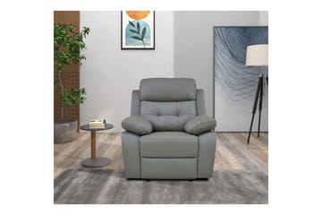 Reclinerstol Loft24 Lenestol Lannilis lysegrå, PU/tre/metall, elektrisk hvilestol Ljusgrå - Møbler - Stoler - Lenestoler - Recliner