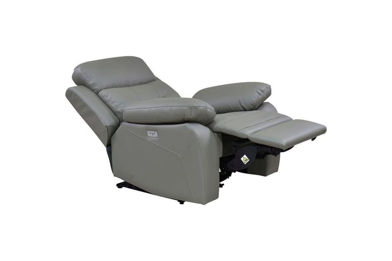 Reclinerstol Loft24 Lenestol Lannilis lysegrå, PU/tre/metall, elektrisk hvilestol Ljusgrå - Møbler - Stoler - Lenestoler - Recliner
