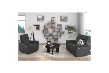 Reclinerstol Loft24 Lenestol Southbrook grå, PU/tre/metall, elektrisk hvilestol Grå - Møbler - Stoler - Lenestoler - Recliner