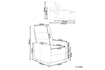 Reclinerstol Sande Hvit/Svart - Hvit/Svart - Møbler - Stoler - Lenestoler - Recliner