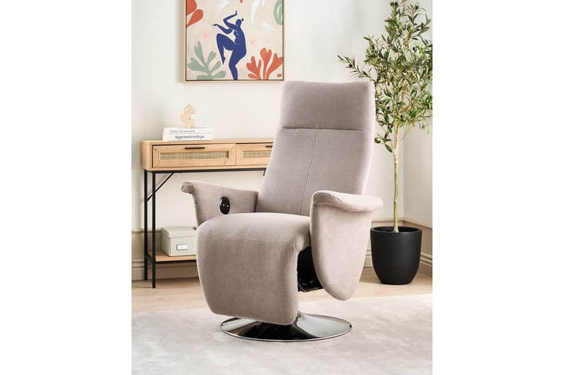 Reclinerstol Prime Taupe/Sølv - Taupe/Sølv - Møbler - Stoler - Lenestoler - Recliner