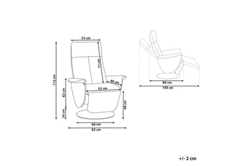 Reclinerstol Prime Taupe/Sølv - Taupe/Sølv - Møbler - Stoler - Lenestoler - Liggestol