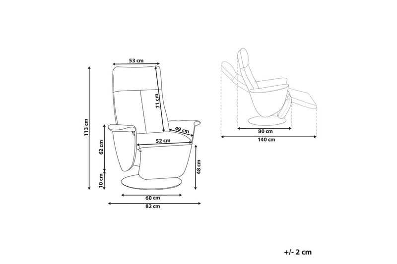 Reclinerstol Prime Taupe/Sølv - Taupe/Sølv - Møbler - Stoler - Lenestoler - Liggestol
