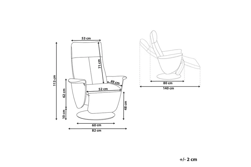 Reclinerstol Prime Taupe/Sølv - Taupe/Sølv - Møbler - Stoler - Lenestoler - Recliner