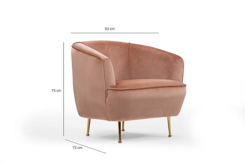 Rotokawa Lenestol - Rosa - Møbler - Stoler - Lenestoler