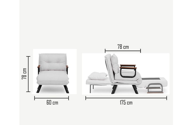 Alfredton Teddy Sovesofa - Cream - Møbler - Stoler - Lenestoler - Sengestol
