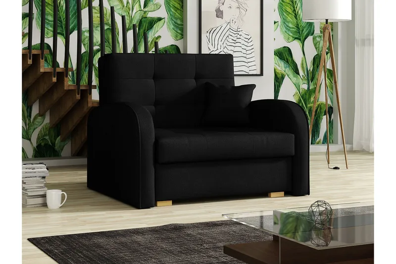 Bensbyn Sovelenestol - Fløyel/Svart - Møbler - Stoler - Lenestoler - Sengestol