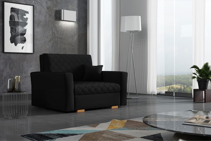 Bensbyn Sovelenestol Rutemønster - Fløyel/Svart - Møbler - Stoler - Lenestoler - Sengestol