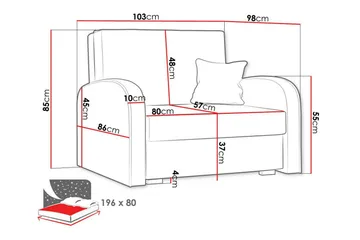 Denegal Bäddfåtölj Light pink - Møbler - Stoler - Lenestoler - Sengestol