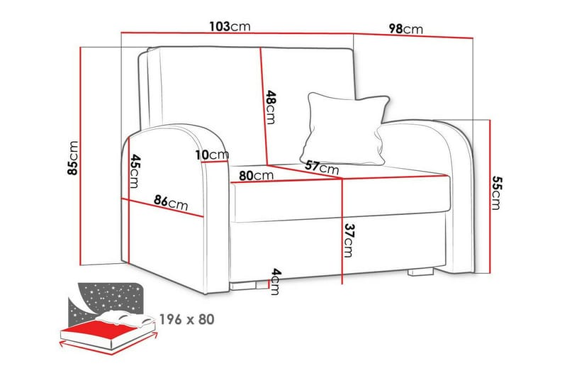 Denegal Bäddfåtölj Ljusgrå - Møbler - Stoler - Lenestoler - Sengestol