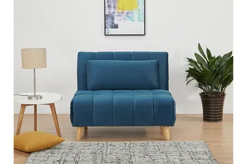 Douvrin Sovelenstol - Fløyel/Blå/Natur - Møbler - Stoler - Lenestoler - Sengestol