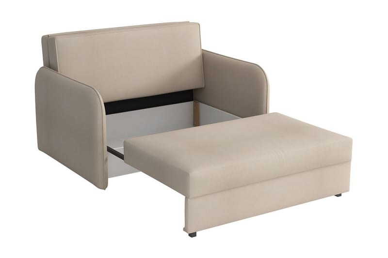 Sovesofa Viva - Beige - Fløyelslenestol - Sengestol