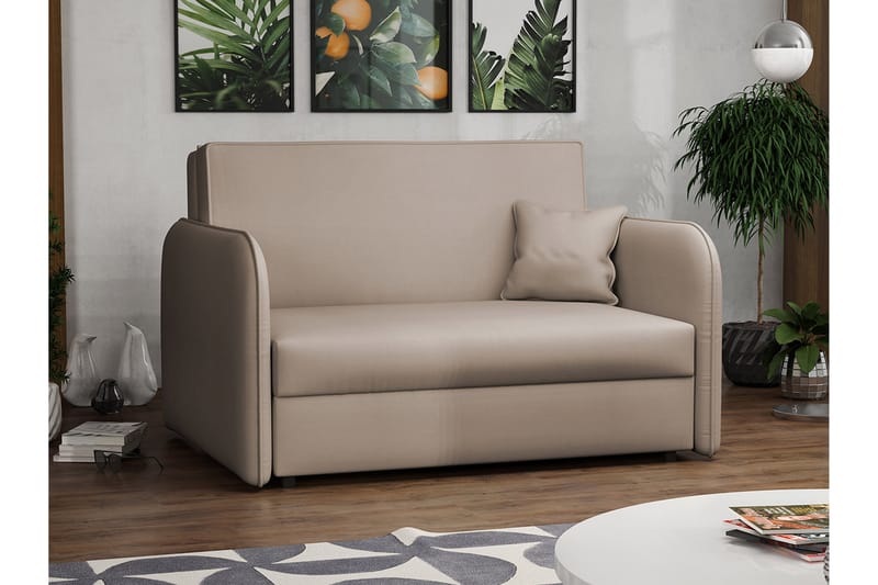 Sovesofa Viva - Beige - Fløyelslenestol - Sengestol