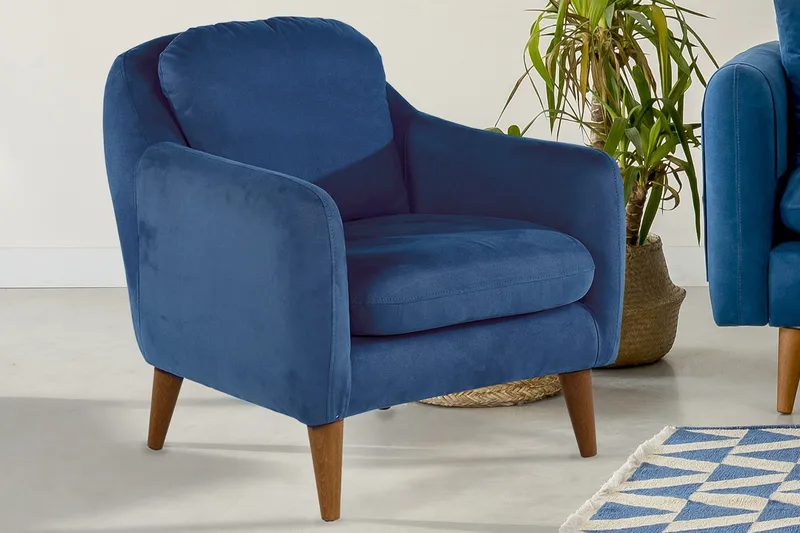 Sheku Lenestol med Armlene - Blå - Møbler - Stoler - Lenestoler