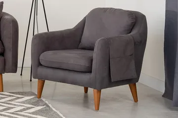 Sheku Lenestol med Armlene - Grå - Møbler - Stoler - Lenestoler