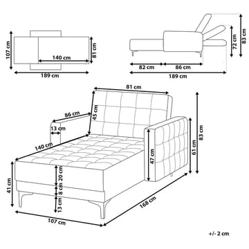 sjeselong Aberdeen - Møbler - Sofaer - Modulsofaer - Øvrige moduler til modulsofa