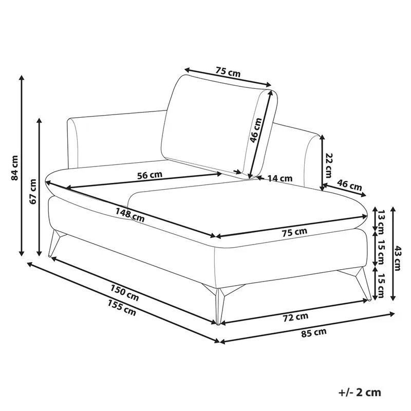 Sjeselong Sievoz - Lysebeige, svart/Venstrevendt - Møbler - Stoler - Lenestoler - Liggestol