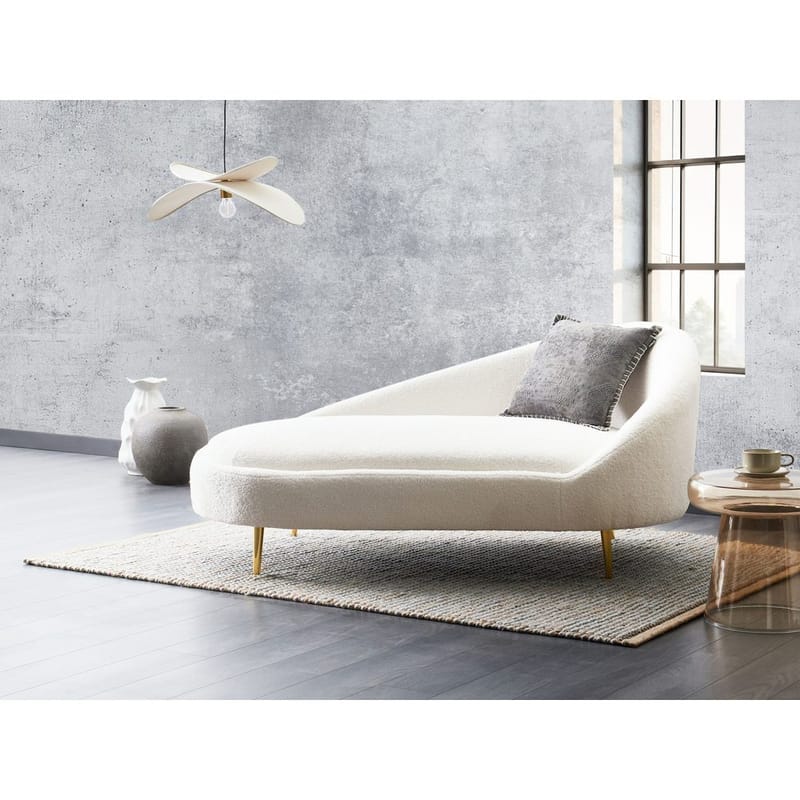 Sjeselong Valreas - Hvit, gull/Vendbar mot høyre - Møbler - Stoler - Lenestoler - Liggestol