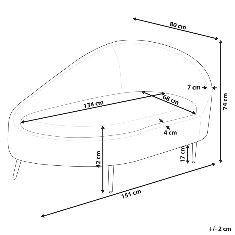 Sjeselong Valreas - Hvit, gull/Vendbar mot høyre - Møbler - Stoler - Lenestoler - Liggestol