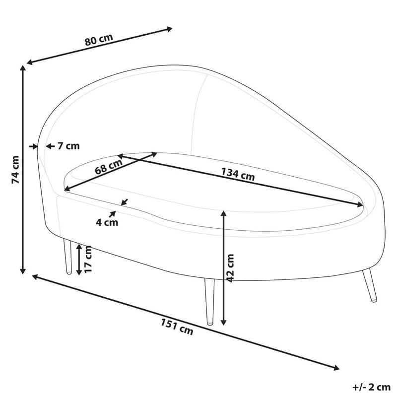 Sjeselong Valreas - Hvit, gull/Vendbar mot venstre - Møbler - Stoler - Lenestoler - Liggestol