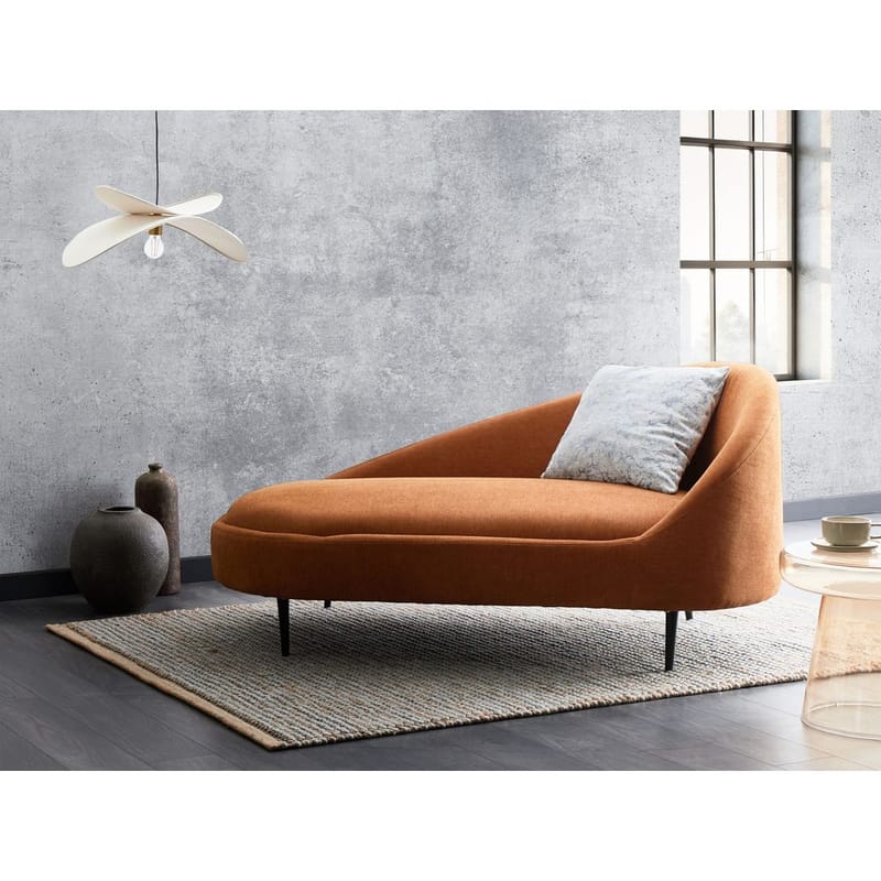 Sjeselong Valreas - Oransje, svart/Høyrevendt - Møbler - Stoler - Lenestoler - Liggestol