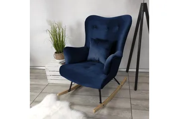 Skandynawski Lenestol - Fløyel/Blå - Møbler - Stoler - Lenestoler - Fløyelslenestol