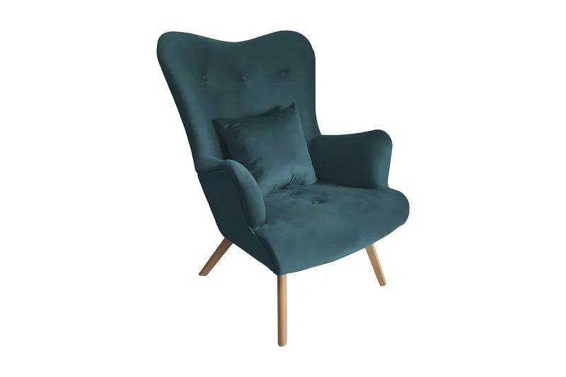 Skandynawski Lenestol, Fløyel/Blå