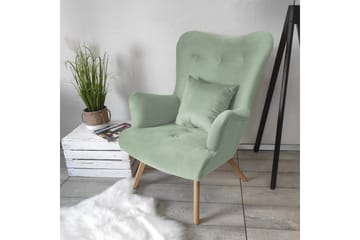 Skandynawski Lenestol - Fløyel/Grønn - Møbler - Stoler - Lenestoler