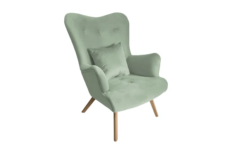 Skandynawski Lenestol, Fløyel/Grønn