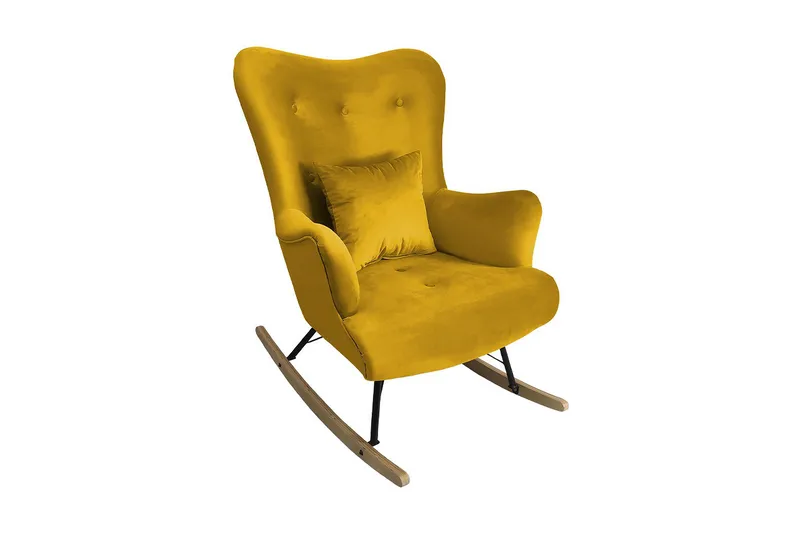 Skandynawski Lenestol, Fløyel/Gul