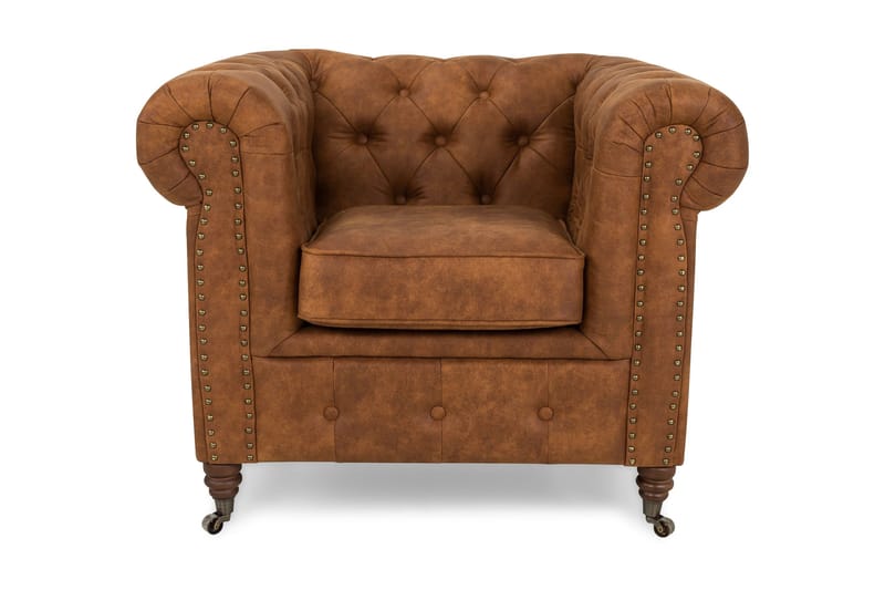 Lenestol Chester Deluxe Vintage - Konjakk - Chesterfield lenestol - Skinnlenestol