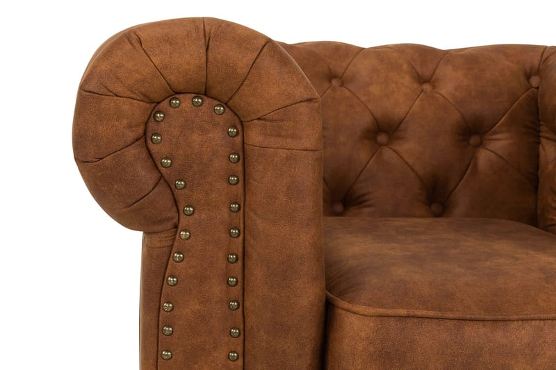 Lenestol Chester Deluxe Vintage - Konjakk - Chesterfield lenestol - Skinnlenestol