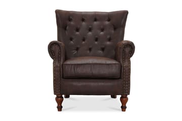 Lenestol Lambeth Stoff Brun Vintage - Brun - Møbler - Stoler - Lenestoler - Skinnlenestol