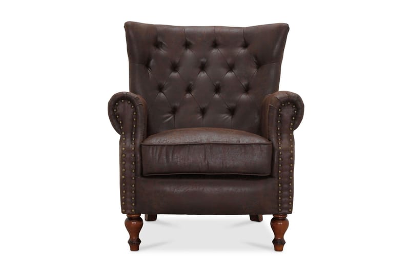 Lenestol Lambeth Stoff Brun Vintage - Brun - Møbler - Stoler - Lenestoler - Skinnlenestol