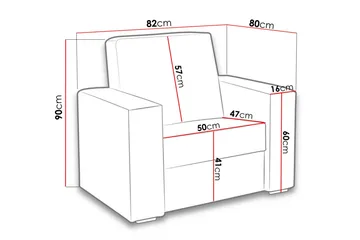 Lux Lenestol 82x82x90 cm - Møbler - Stoler - Lenestoler