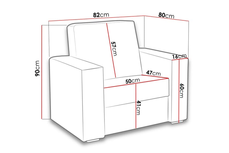 Lux Lenestol 82x82x90 cm - Møbler - Stoler - Lenestoler