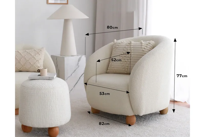 Slon Teddy Lenestol - Hvit - Møbler - Stoler - Lenestoler