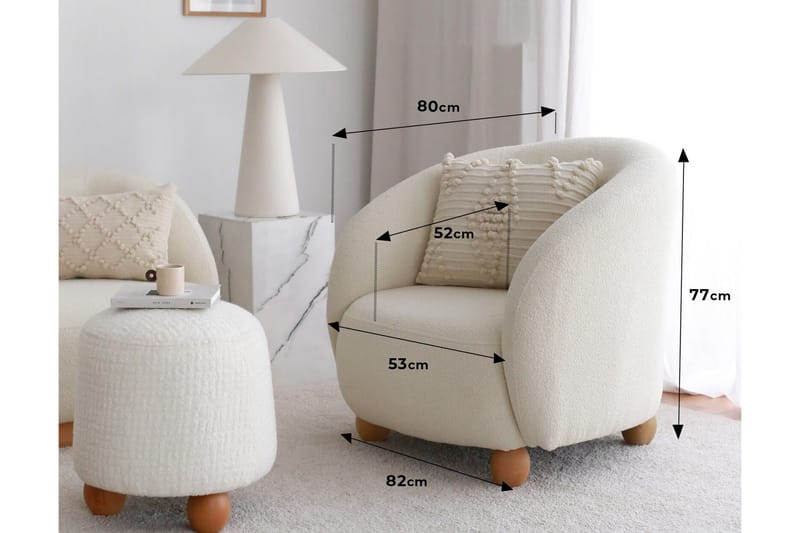 Slon Teddy Lenestol - Hvit - Møbler - Stoler - Lenestoler