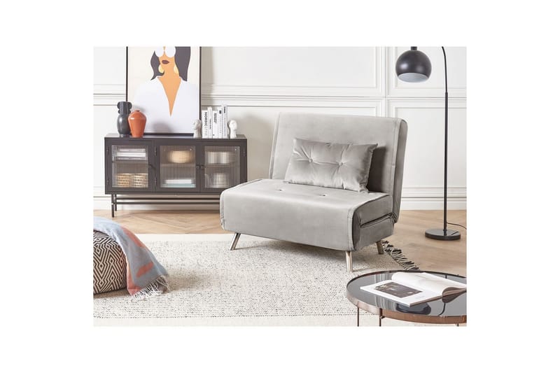 Sovesofa Farris - Grå, sølv - Møbler - Stoler - Lenestoler - Sengestol